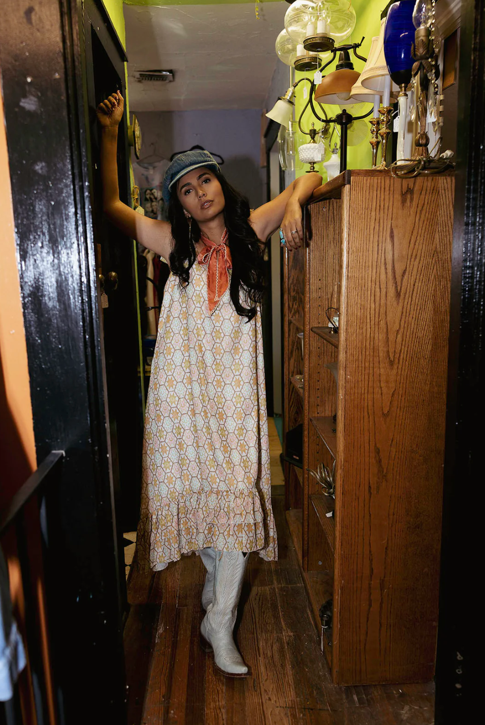 Clara Tied-Up Midi Dress