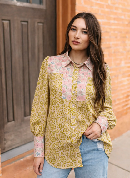 Blush Prairie Patchwork Top
