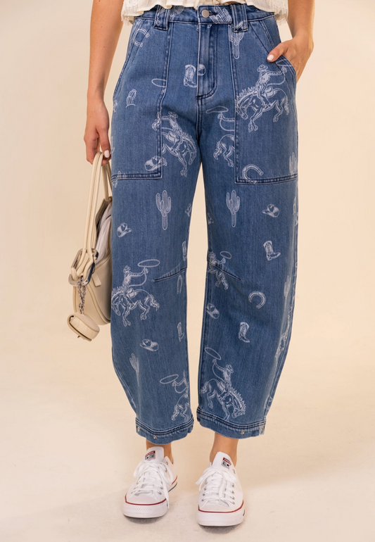 Midnight Rodeo Barrel Jeans