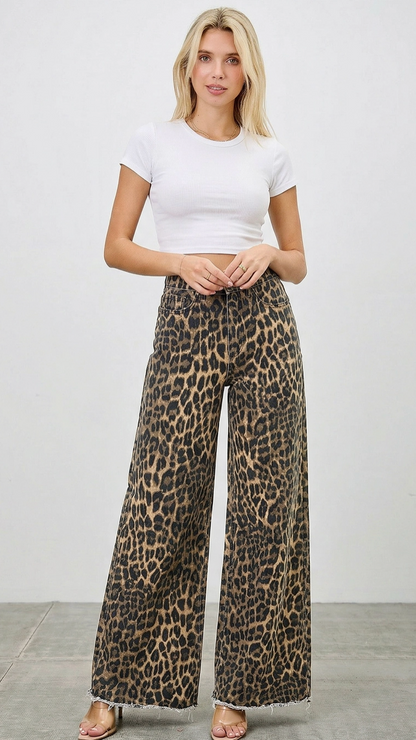 Leopard Lane Wide Leg Jeans