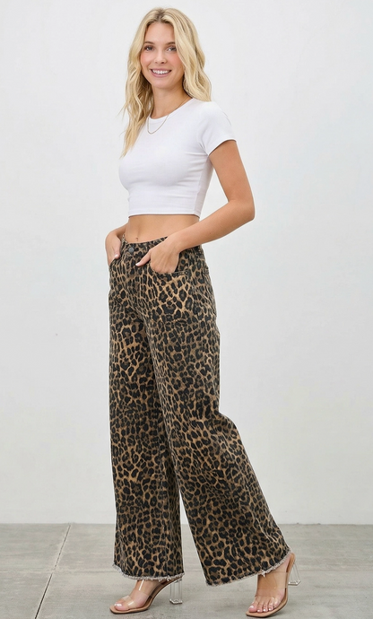 Leopard Lane Wide Leg Jeans
