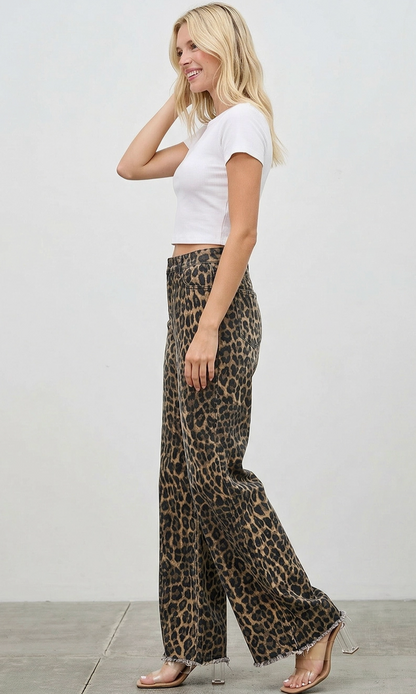 Leopard Lane Wide Leg Jeans