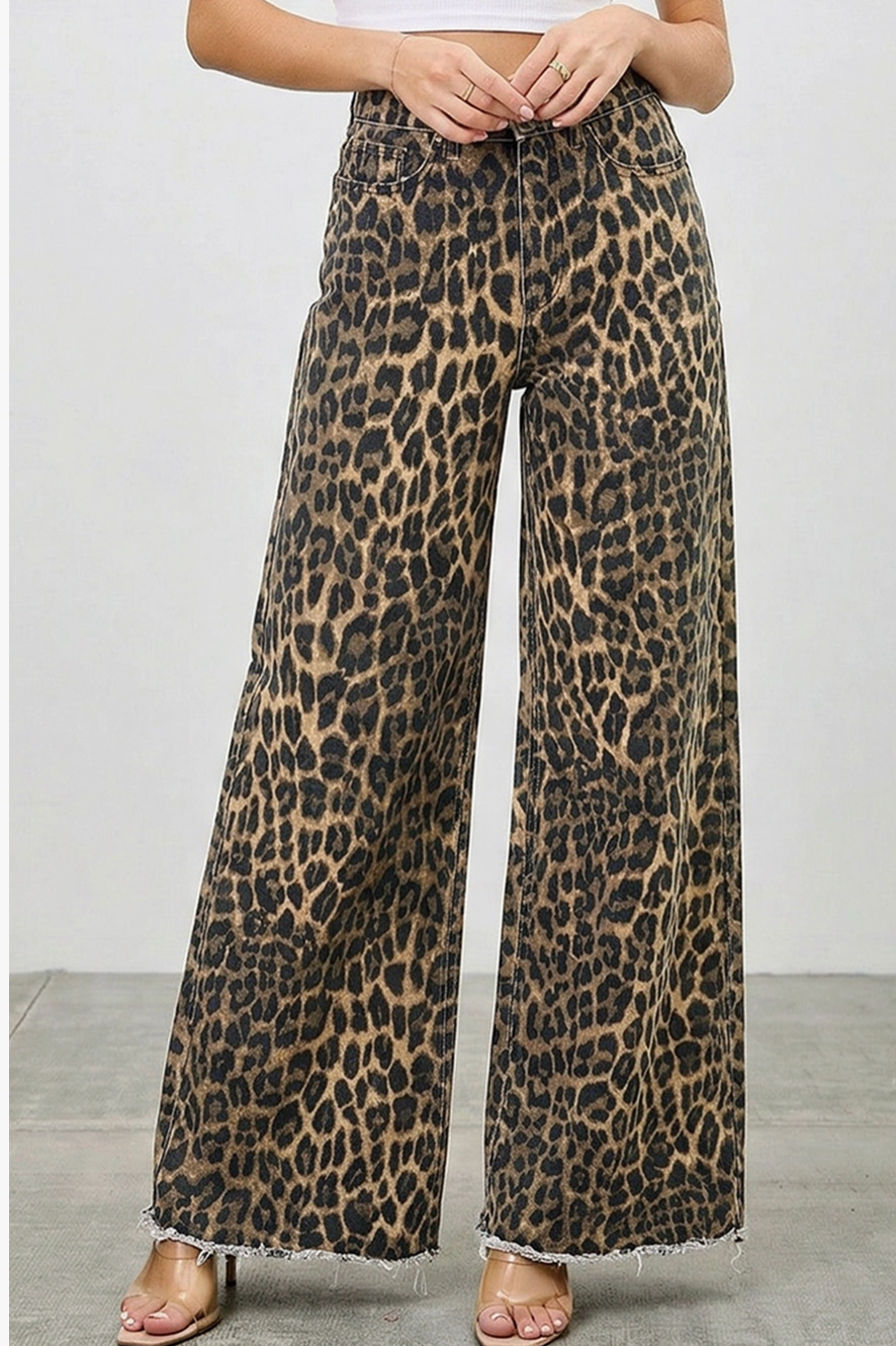Leopard Lane Wide Leg Jeans