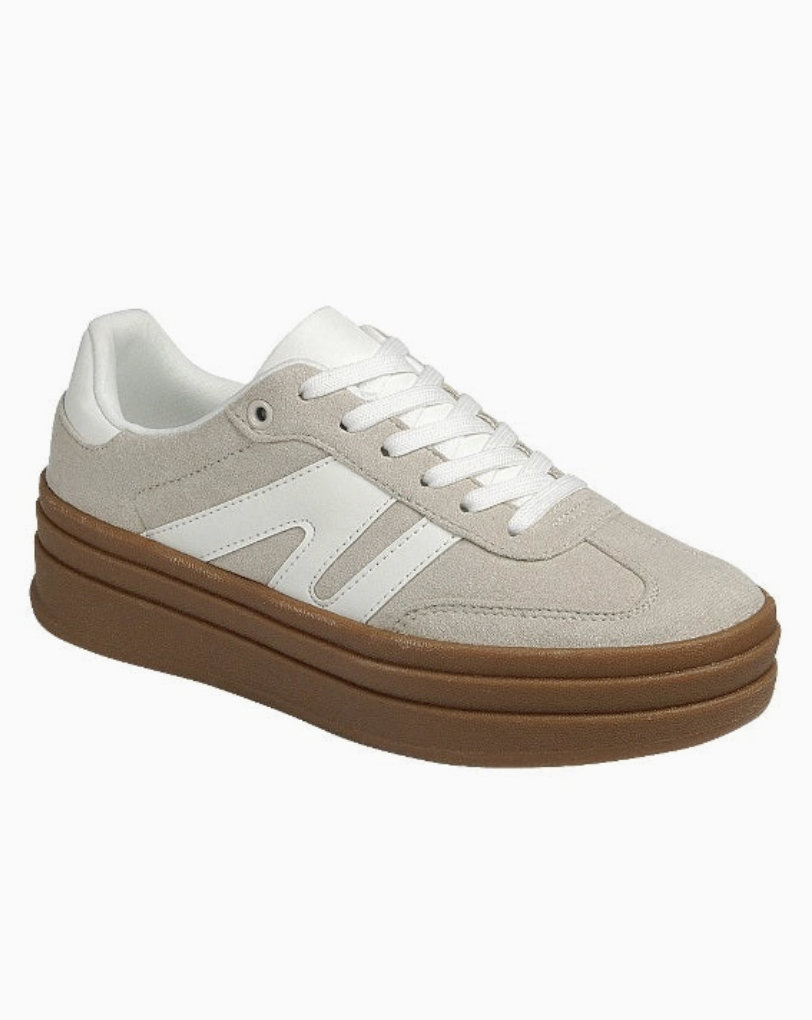 Main Street Sneaker-Beige/White