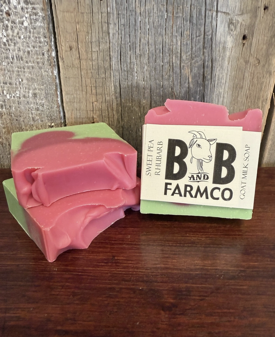 Sweet Pea Rhubarb Goat Milk Soap