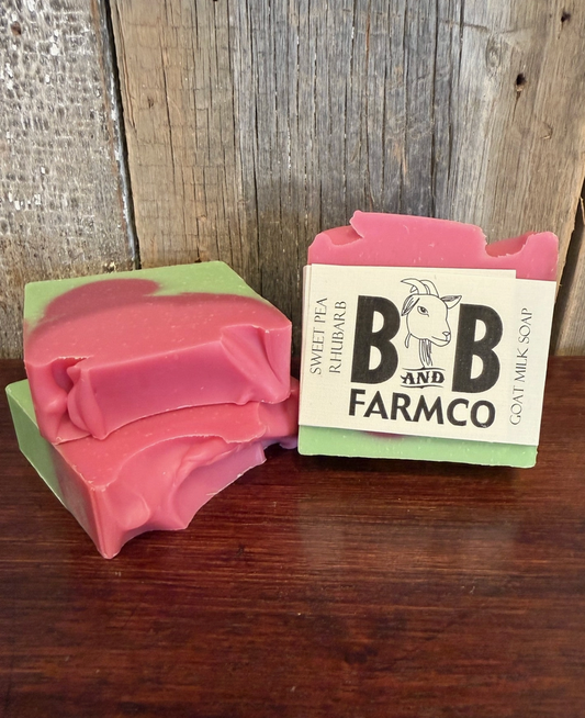 Sweet Pea Rhubarb Goat Milk Soap
